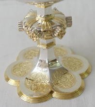 French antique solid silver gilt Gothic Chapel Set